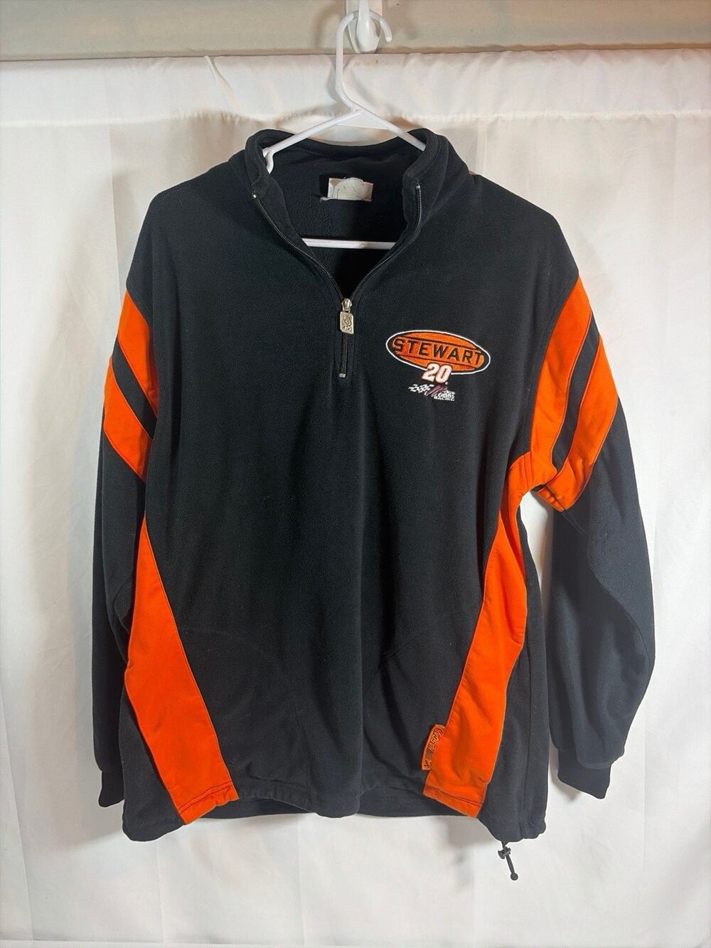 Vintage Chase Authentics Tony Stewart 20 NASCAR Fleece 1/4 Zip Pullover Jacket L